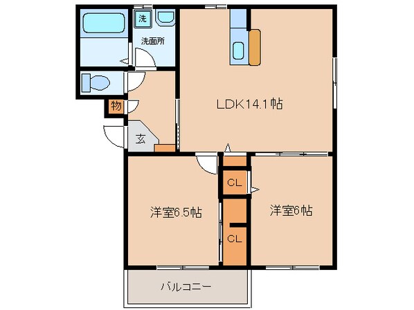 新在家 徒歩1分 3階の物件間取画像